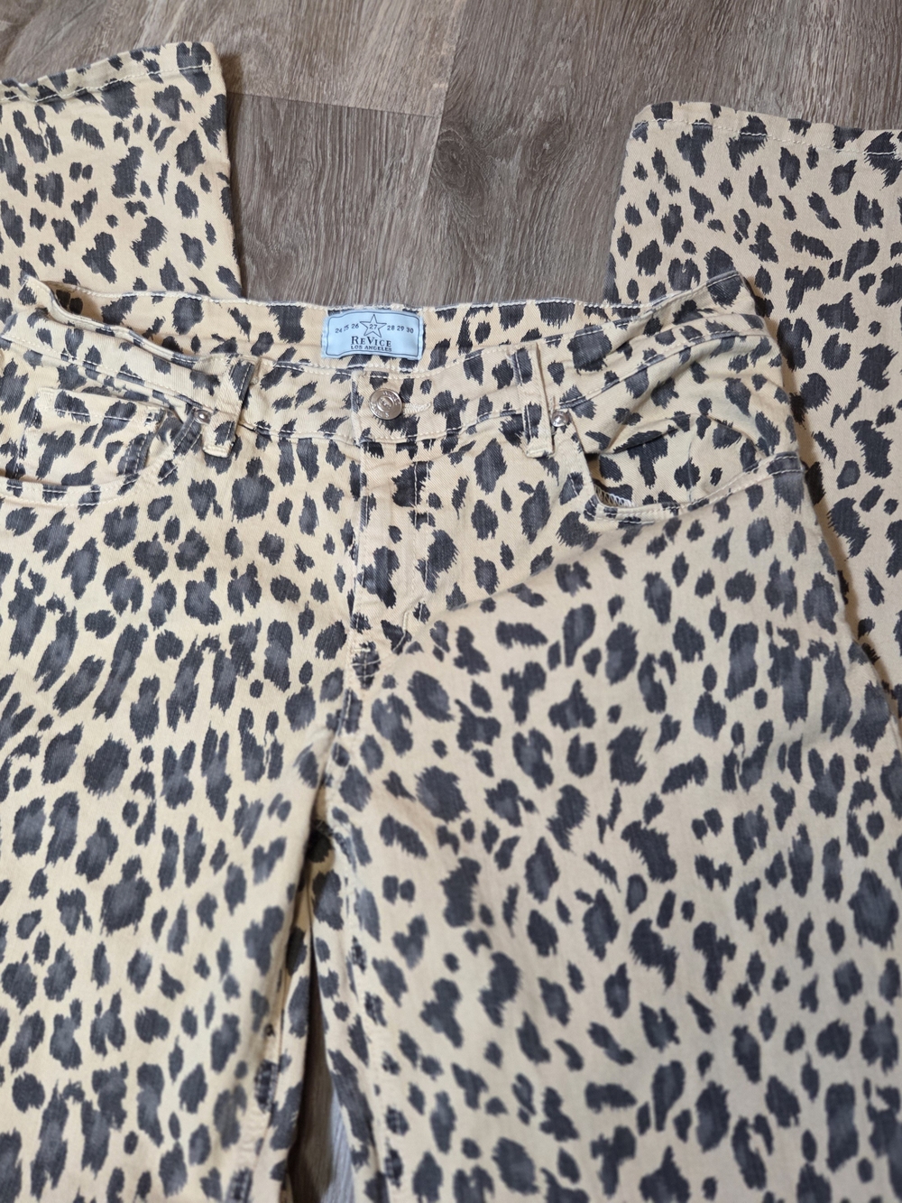 ReVice Los Angeles Leopard Print Wide Leg Jeans Size 27 Made in USA - Picture 8 of 13